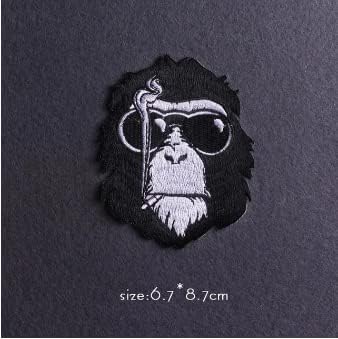 Smoke Monkey Iron on Embroidered Patch Applique