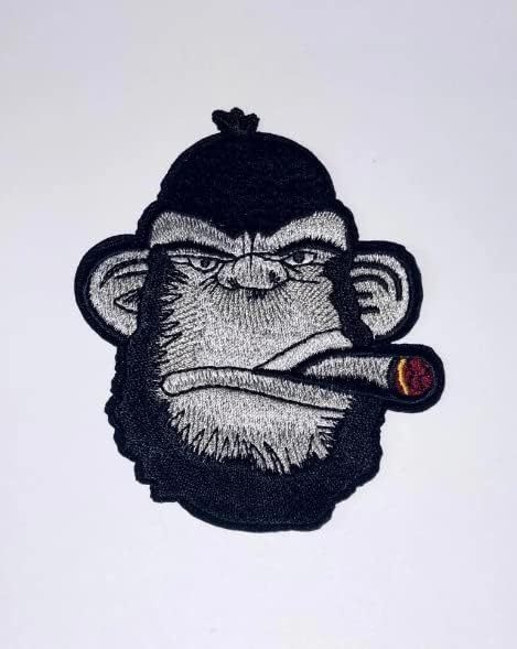 Cigar Monkey Embroidered Patch Sew On/Iron On Patch Applique Clothes