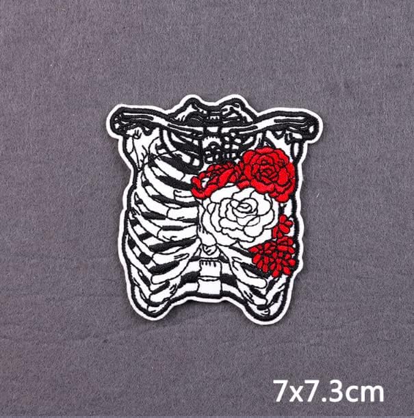 Red Rose in Chest Embroidered Patch Sew On/Iron On Patch Applique