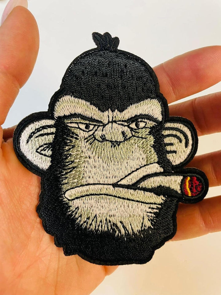 Cigar Monkey Embroidered Patch Sew On/Iron On Patch Applique Clothes