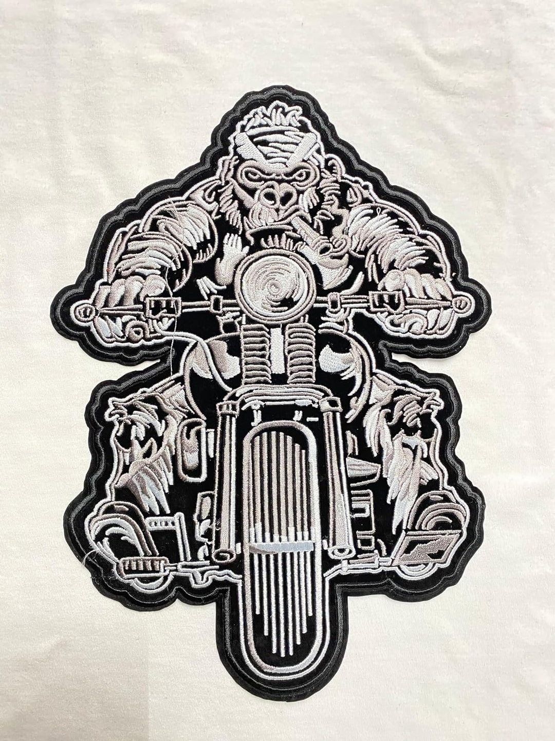 Large Patch Biker Gorilla Iron on Patch Animal Sew On Patch Embroidered