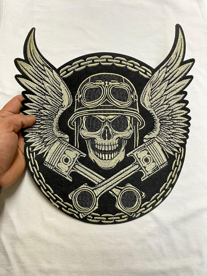 Large Skull Iron on Patch Skull Sew On Patch Embroidered