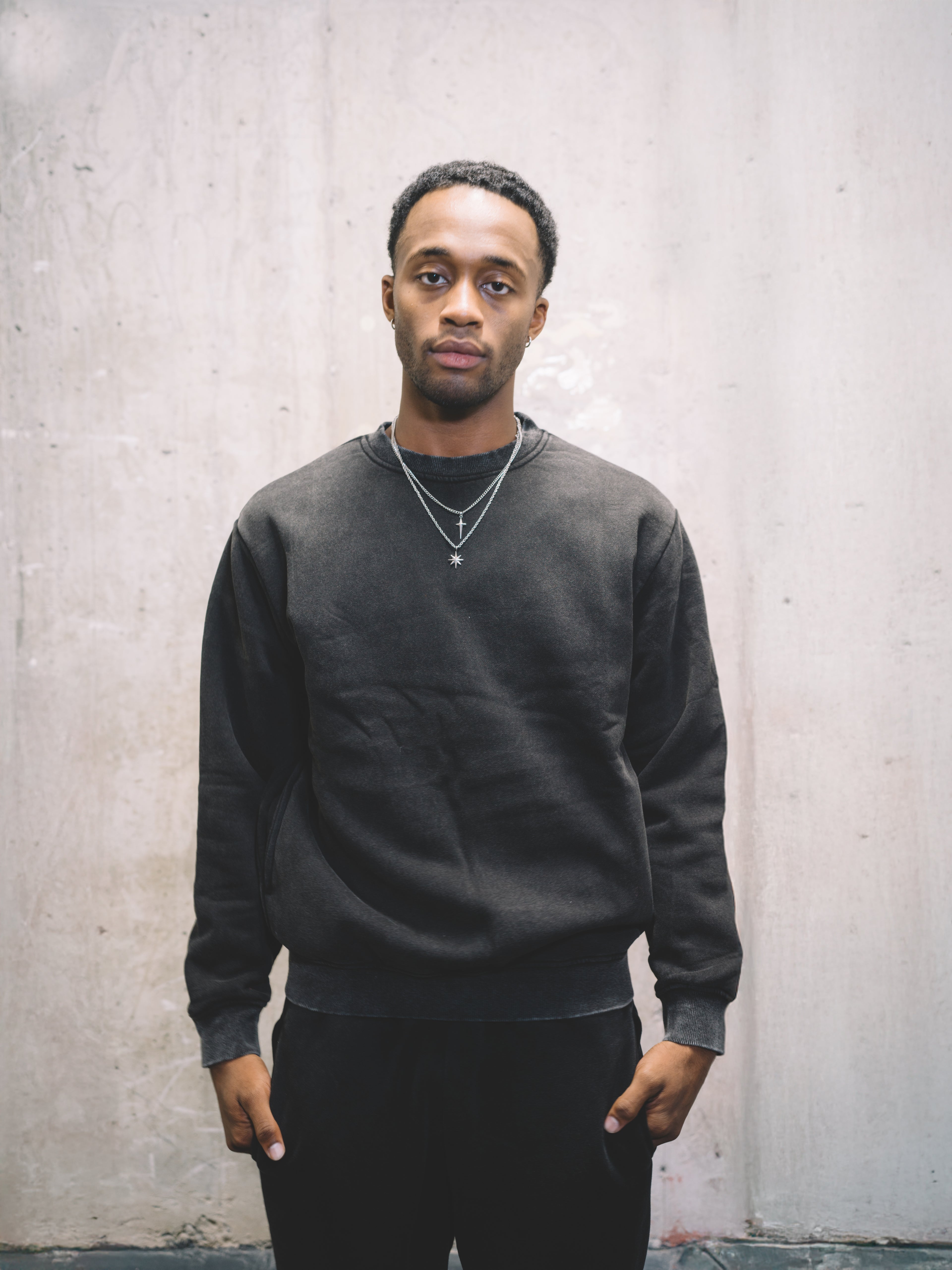 Acid Washed SweatShirt set with Flare Pant