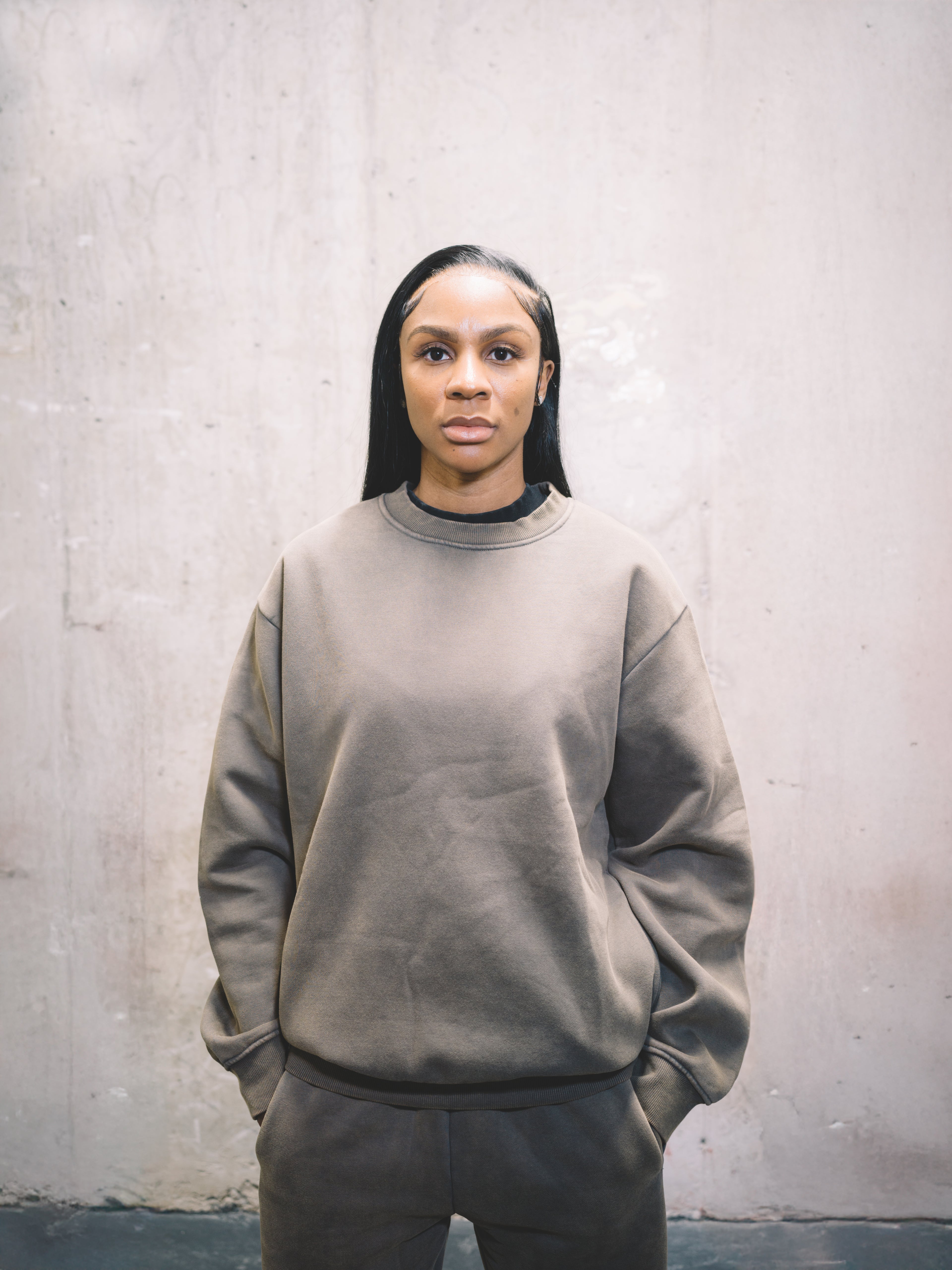 Acid Washed SweatShirt set with Flare Pant