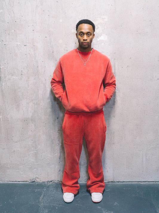 Acid Washed SweatShirt set with Flare Pant