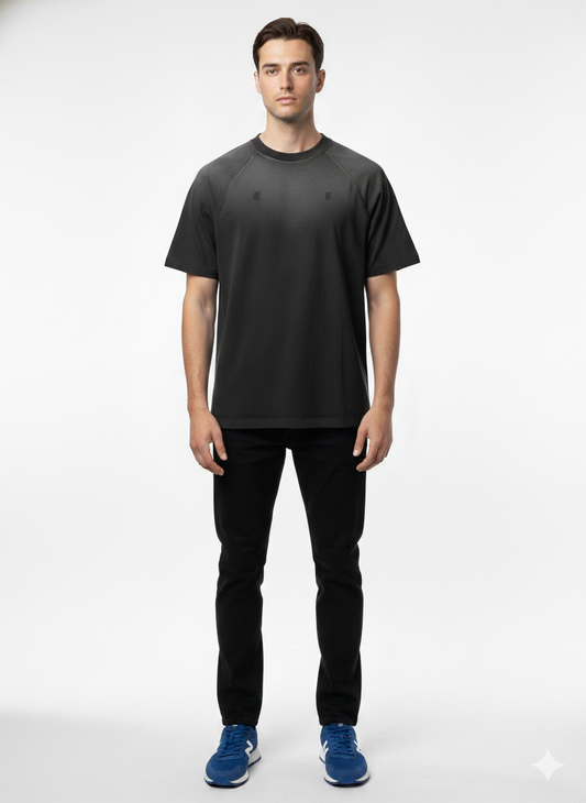 Acid Wash French Terry Cotton T-Shirt