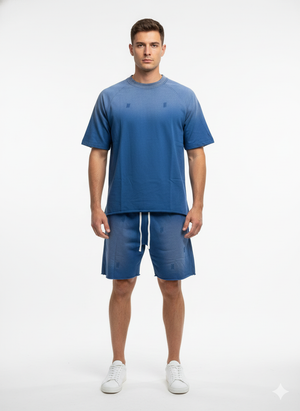 French Terry Acid Washed T-Shirt & Shorts Set – Ken Da Beast