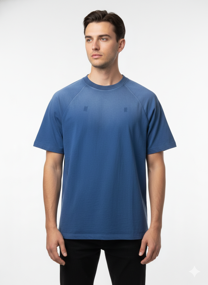 Acid Wash French Terry Cotton T-Shirt