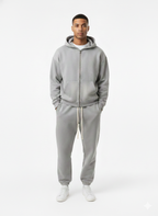 Premium Zipper Hoodie & Pants Set – Acid Wash, Crunchy  Bottoms