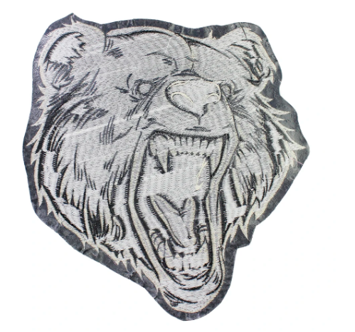 Large Bear Iron on Patch Animal Sew On Patch Embroidered