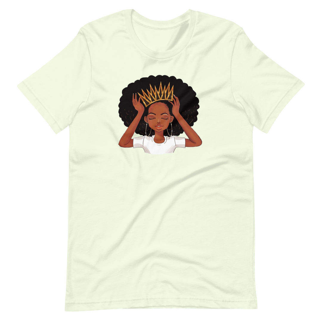 Crown Black Afro Girl Unisex T-Shirt