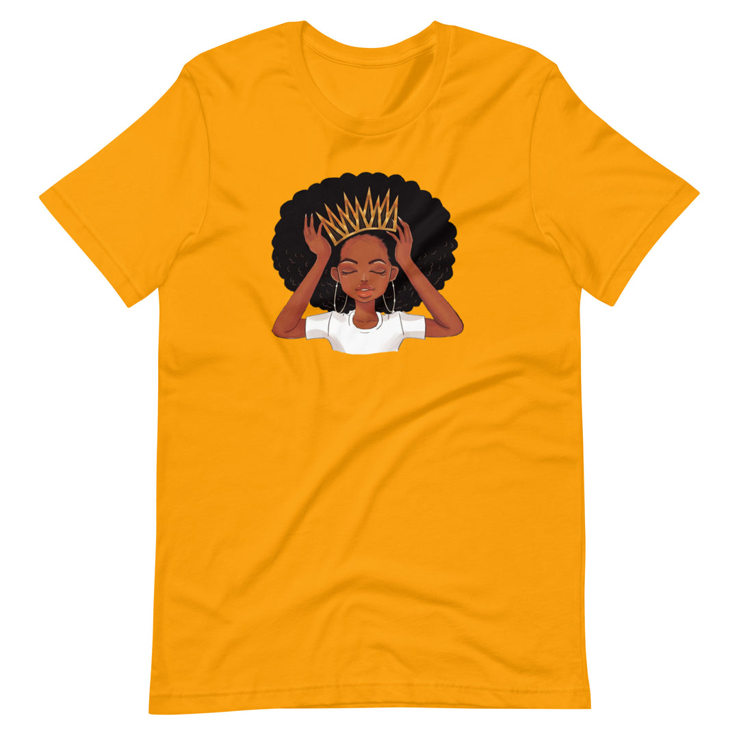 Crown Black Afro Girl Unisex T-Shirt