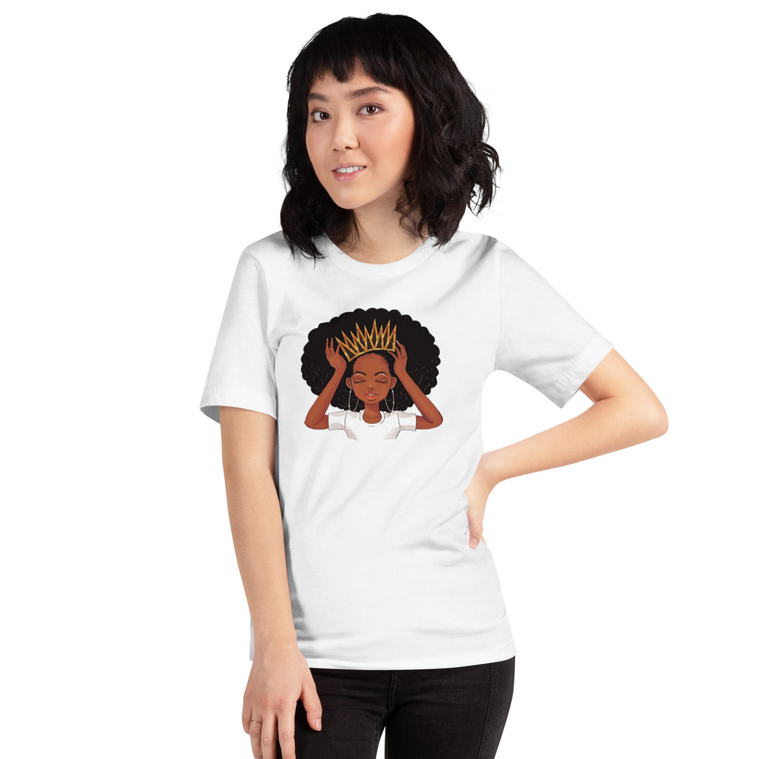 Crown Black Afro Girl Unisex T-Shirt